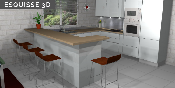 Essquise 3D d'une cusine